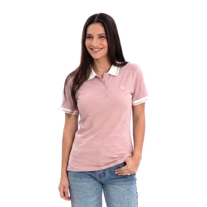 חולצת בד פיקה עם צווארון פולו