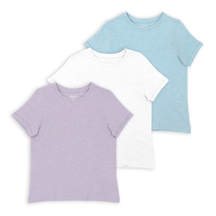 מארז 3 חולצות סלאב תכלת-סגול-לבן