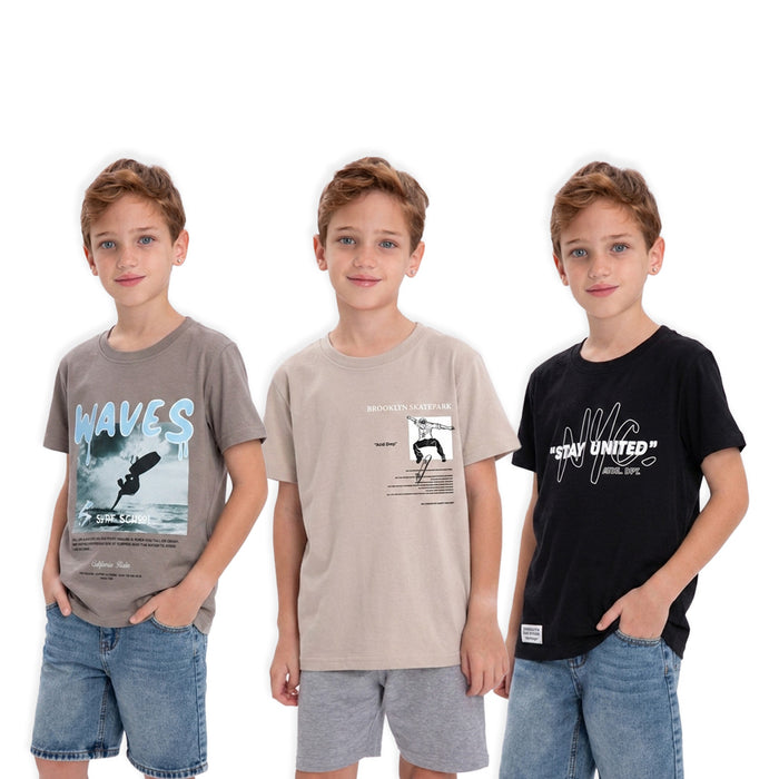 מארז 3 חולצות מודפסות