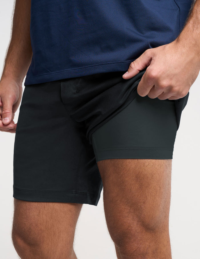 3 in 1 Khaki Shorts - Black (The Nightcaps)
