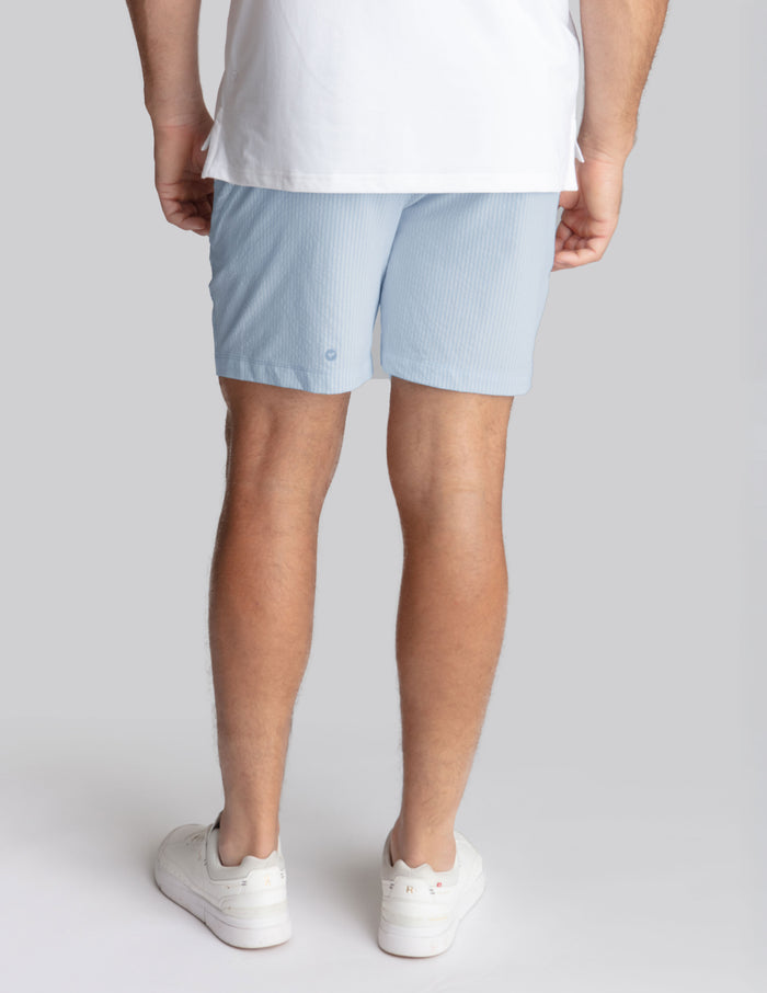 3 in 1 Khaki Shorts - Blue Seersucker (The Hyannis Sports)