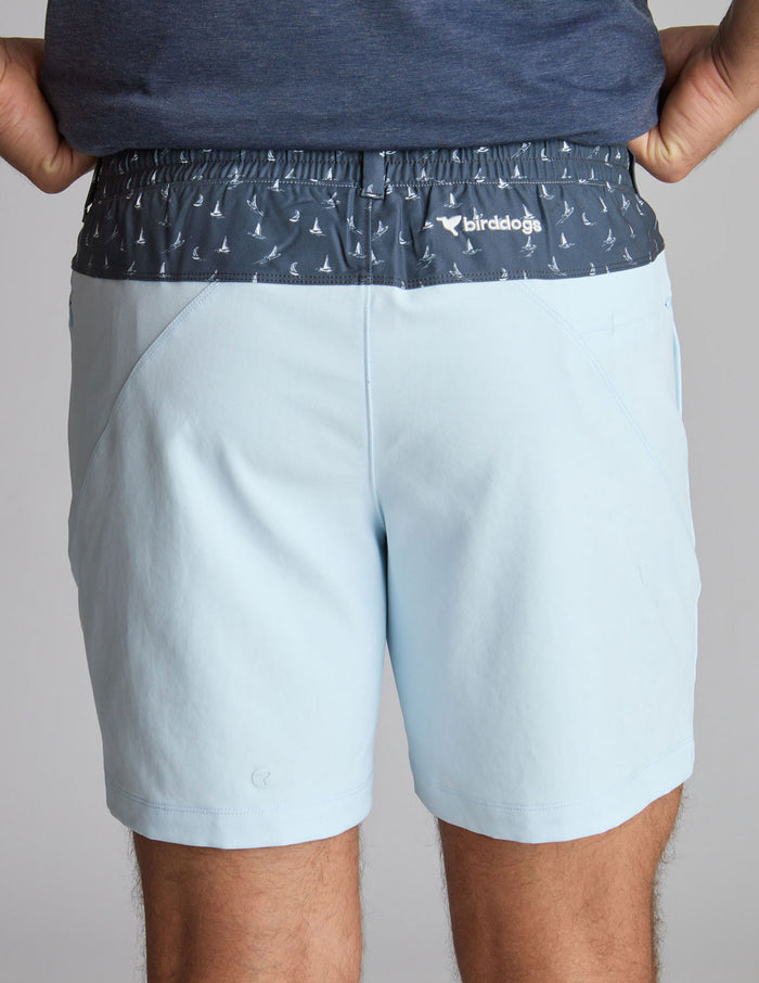 3 in 1 Khaki Shorts - Carolina Blue & Rudder Buddies (The Catalina Wind Mixers)
