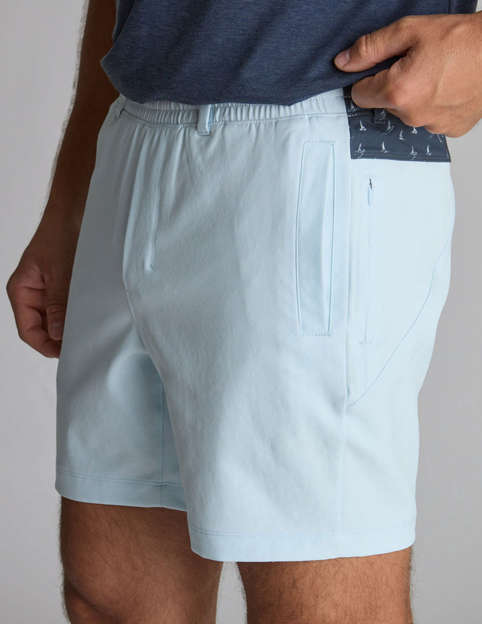 3 in 1 Khaki Shorts - Carolina Blue & Rudder Buddies (The Catalina Wind Mixers)