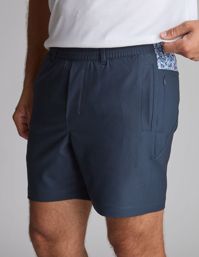3 in 1 Khaki Shorts - Navy & Hanami Heat (The Roppongi Rockstars)