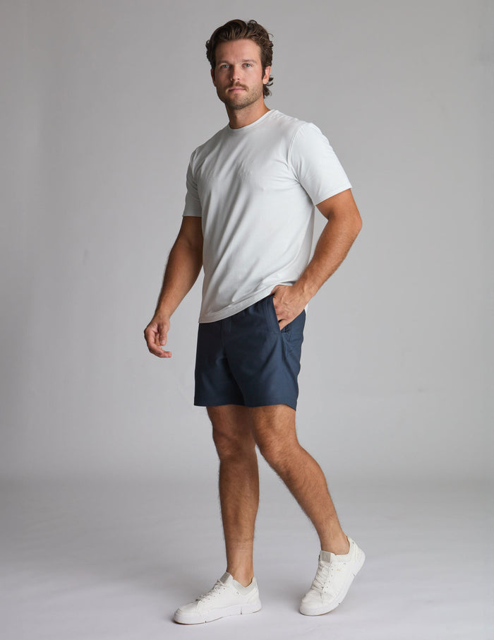 3 in 1 Khaki Shorts - Navy & Royal Ferns (Osmunda the Greats)