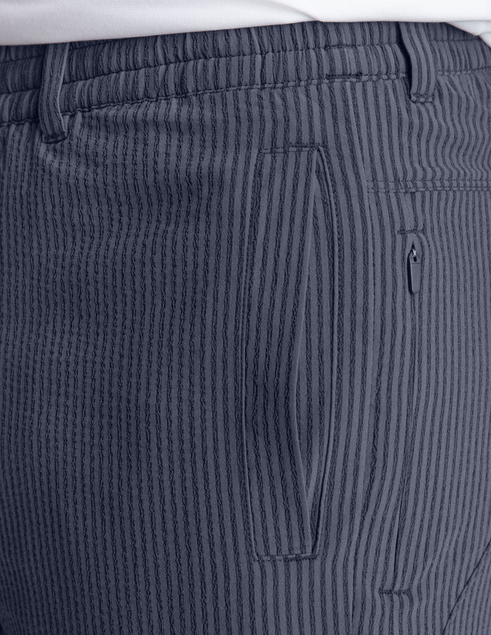 3 in 1 Khaki Shorts - Navy Seersucker (The Shinnecock Slides)