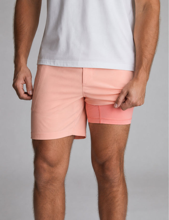 3 in 1 Khaki Shorts - Rosé & Petals (The Wölffer Estate)