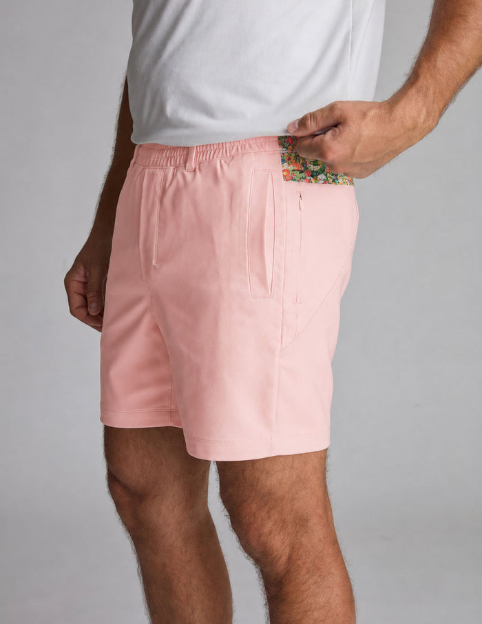3 in 1 Khaki Shorts - Rosé & Petals (The Wölffer Estate)