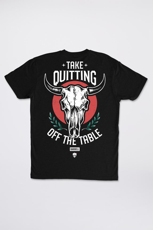 Take Quitting Off The Table Tee -Black - photo from back flat lay #color_black