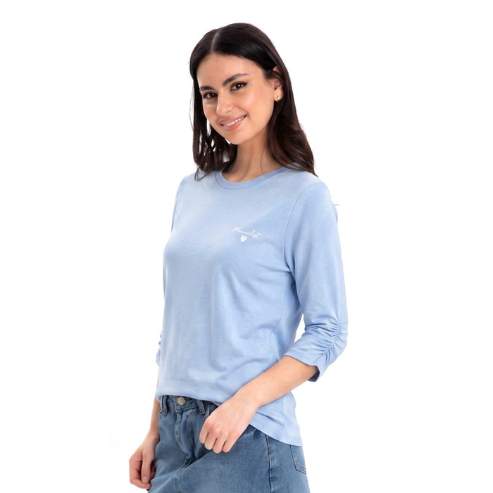 חולצת ויסקוזה עם שרוול 3/4 מכווץ