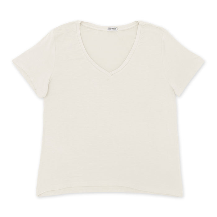 חולצת ויסקוזה חלקה צווארון וי נשים