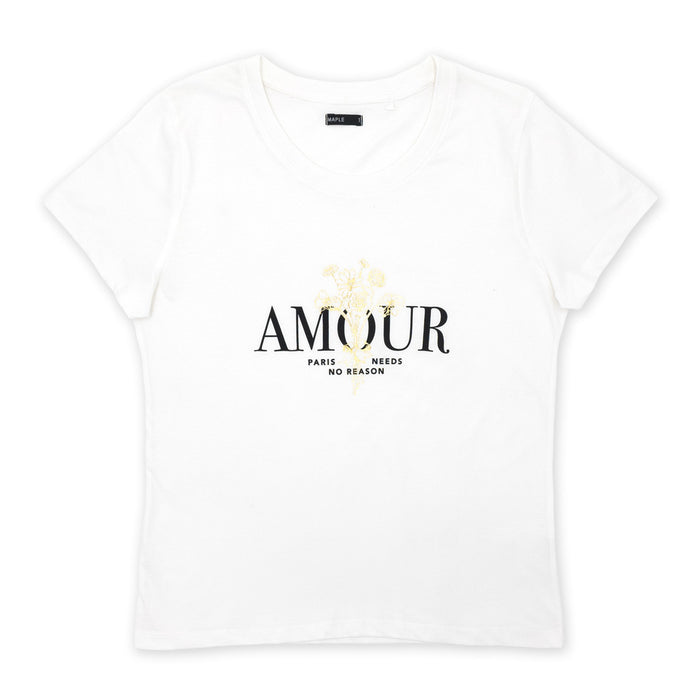 חולצה עם הדפסה מוזהבת Amour נשים
