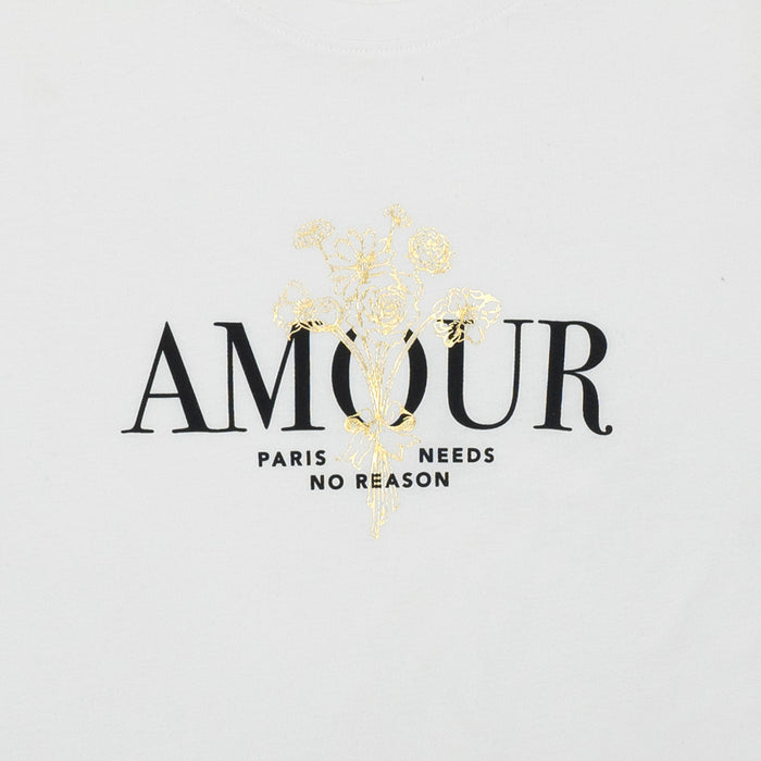 חולצה עם הדפסה מוזהבת Amour נשים