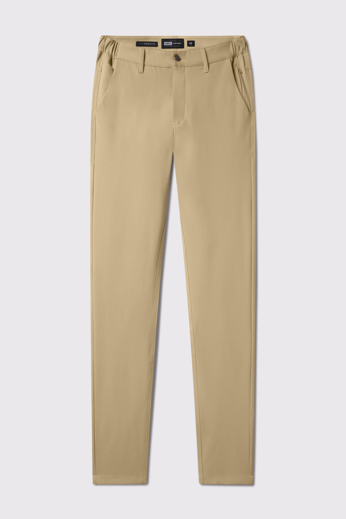Anything Dress Pant Slim - Khaki - photo from front flat lay #color_khaki