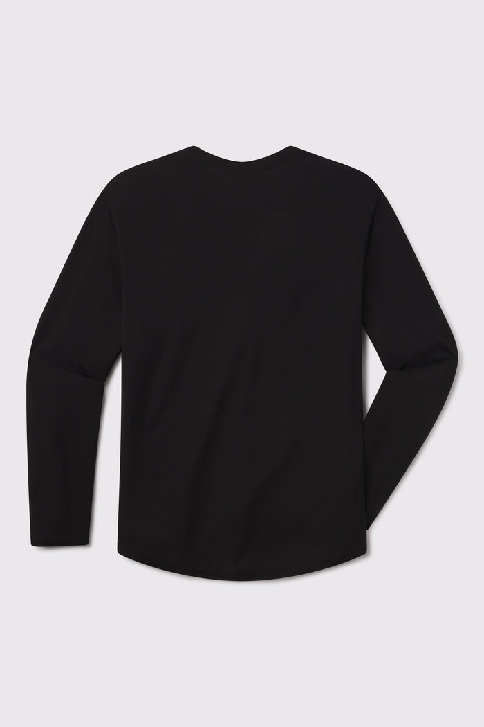 Arid Drop Hem Long Sleeve - Black - photo from back flat lay #color_black