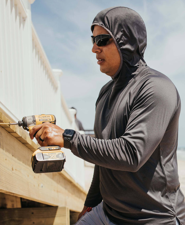 B1 Sun Hoodie - Men's Fit Truewerk #color_dark heathered grey