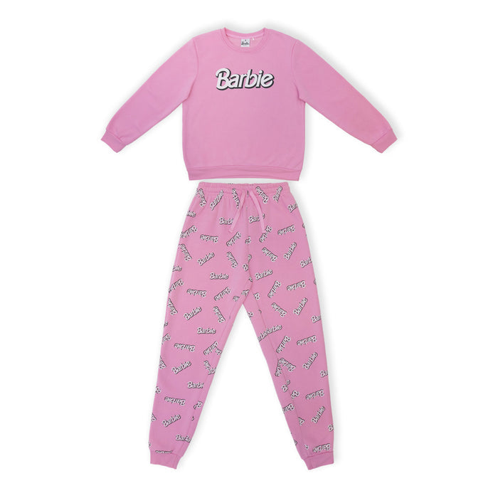 פיג'מת פוטר עם הדפס לוגו Barbie נשים