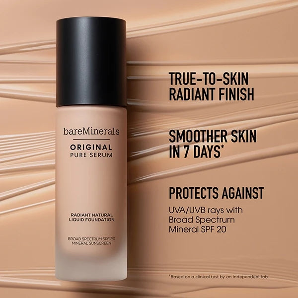 bareMinerals Original Pure Serum Radiant Natural Liquid Foundation Mineral  SPF 20-Deep Neutral 5#Shade_Deep Neutral 5