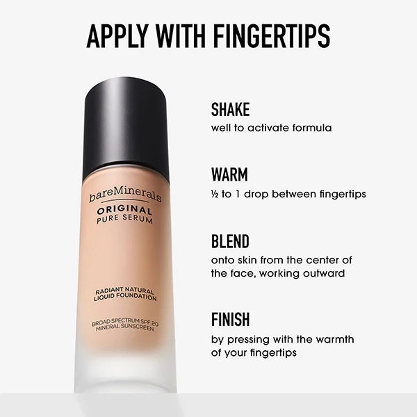 bareMinerals Original Pure Serum Radiant Natural Liquid Foundation Mineral  SPF 20-Deep Neutral 5#Shade_Deep Neutral 5