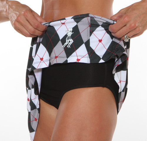 black red argyle skirt brief