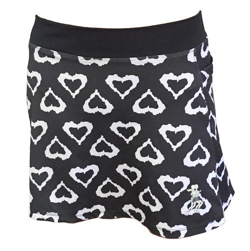 black hearts running skirt