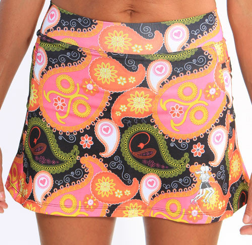 black paisley athletic skirt