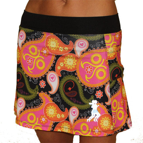 black paisley running skirt