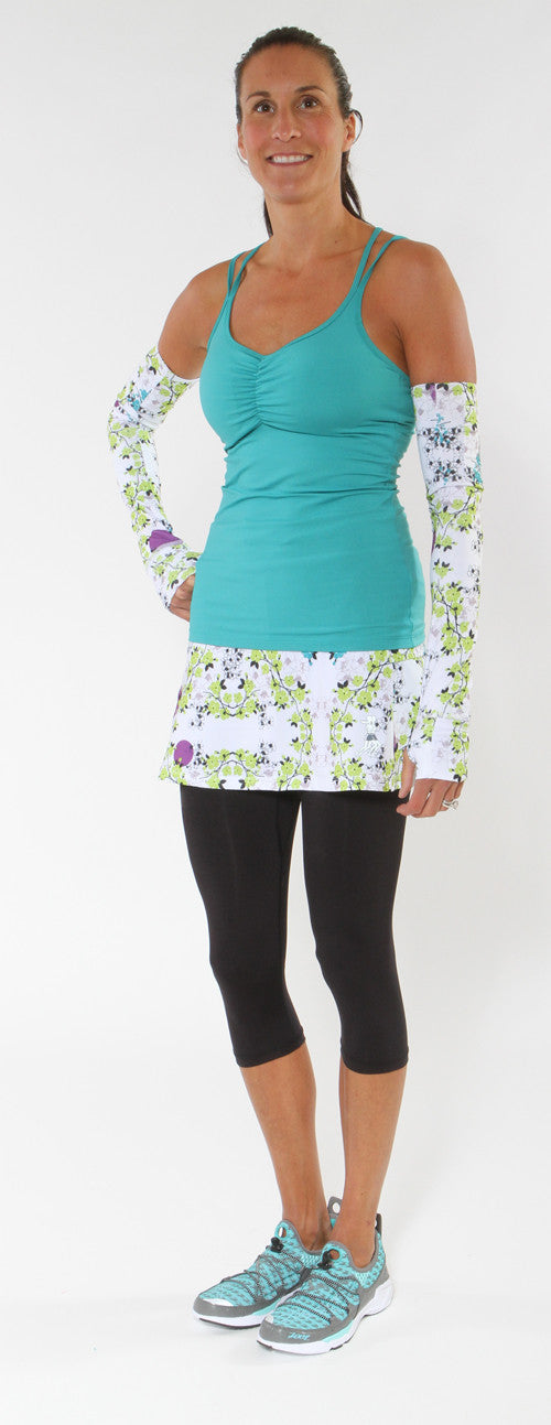 blue blossom capri turquoise strappy tank