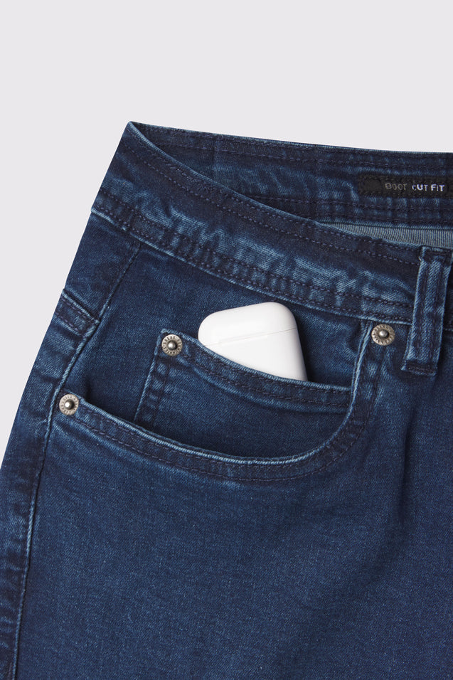 Mens Boot Cut Athletic Fit Jeans 2.0 -Medium Wash - photo from front pocket detail #color_medium-wash