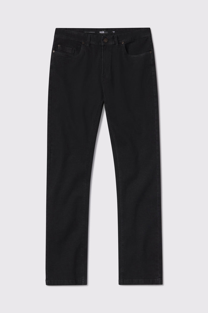 Mens Boot Cut Athletic Fit Jeans 2.0 -Black - photo from front flat lay #color_black