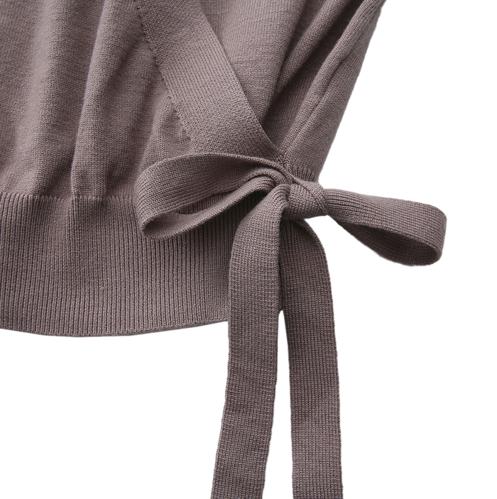 Brooch Wrap Knit Top