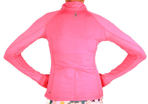 bubblegum half zip pullover back