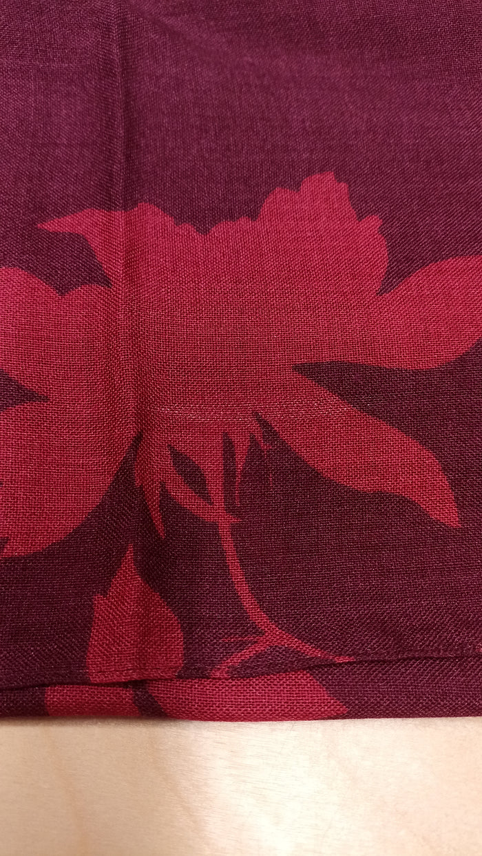 Burgundy Silk & Wool Scarf (with imperfection)
