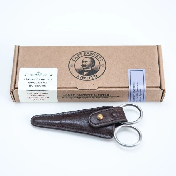 Captain Fawcett Grooming Scissors with leather pouch