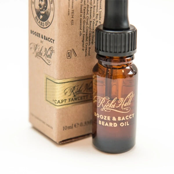 Captain Fawcett Ricki Hall's Booze & Baccy Beard Oil Travel Sized