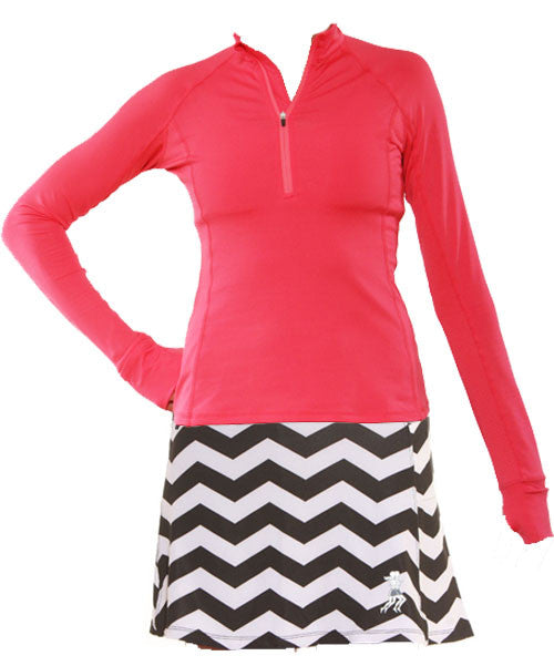 chevrun skirt watermelon half zip