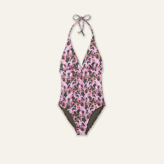 Classic One Piece Octopus Olive - Onepieceswimsuit_Woman - K A M P O S