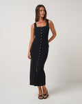 Cloud Rib Button Tank Dress
