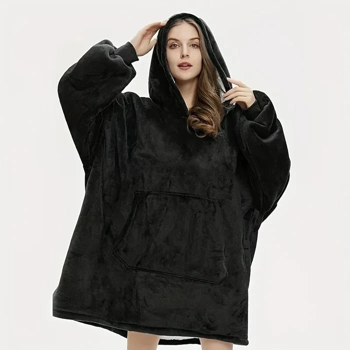 Cozy Reversible Fleece Hoodie Blanket