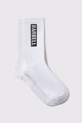 Barbell Crucial Crew Sock - White - photo from front flat lay #color_white