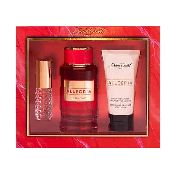 Diane Castel Coffret  3 Produits Allegria Edp Femme 100ml With Body Lotion 50ml And Mini Fragrance 10ml