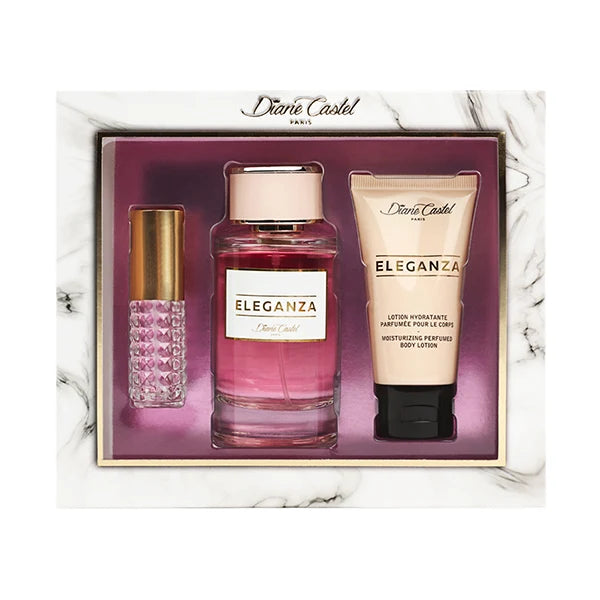 Diane Castel Coffret  3 Produits Eleganza Edp Femme 100ml With Body Lotion 50ml And Mini Fragrance 10ml