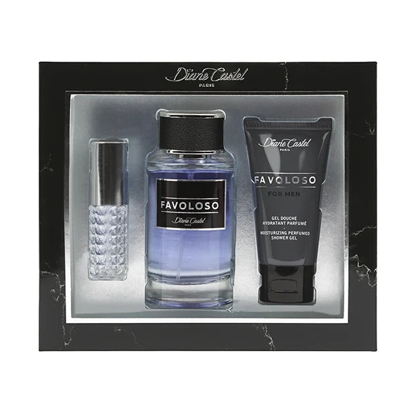 Diane Castel Coffret  3 Produits Favoloso Edp Men 100ml With Gel Douche 50ml And Mini Fragrance 10ml