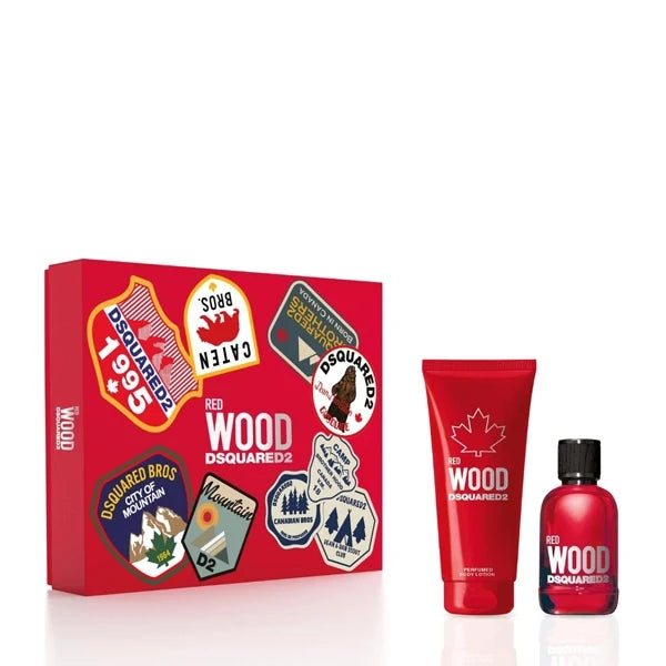 Dsquared2 Red Wood Gift Set Eau de Toilette 100ml With Perfumed Body Lotion 150ml