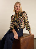 Eve Printed Blouse - Navy Blossom Baukjen