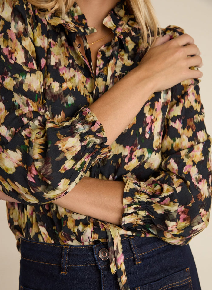 Eve Printed Blouse - Navy Blossom Baukjen