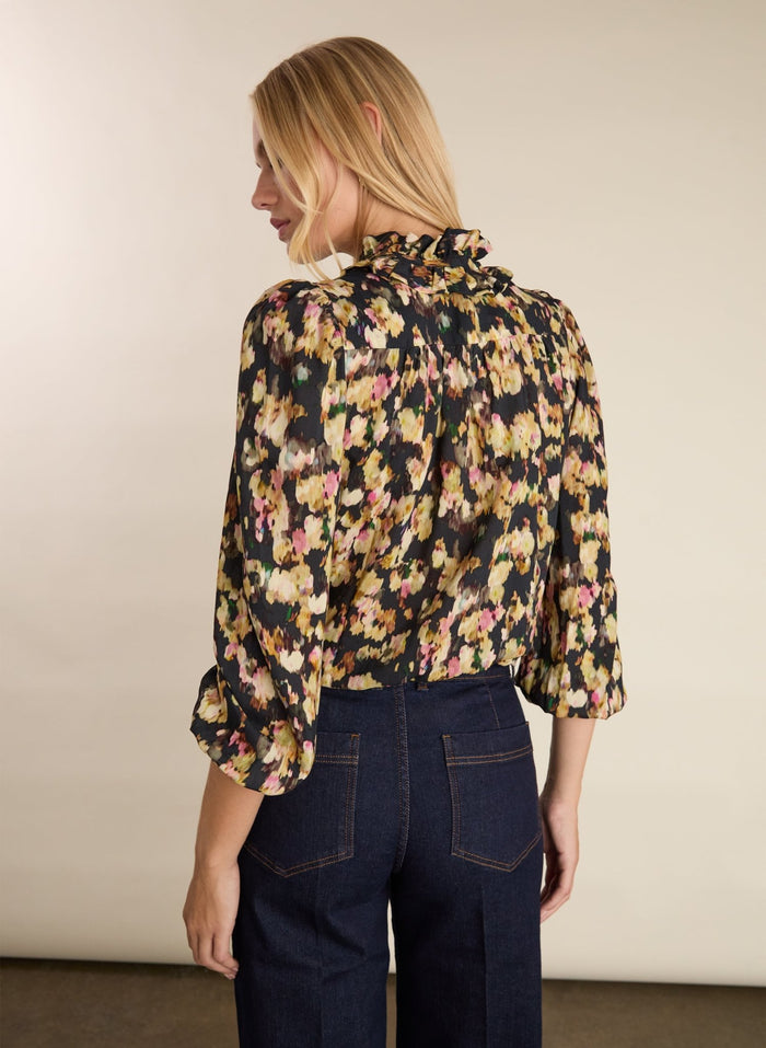 Eve Printed Blouse - Navy Blossom Baukjen