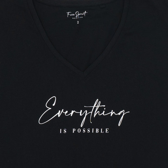 חולצה עם כתף שמוטה וצווארון וי Everything נשים