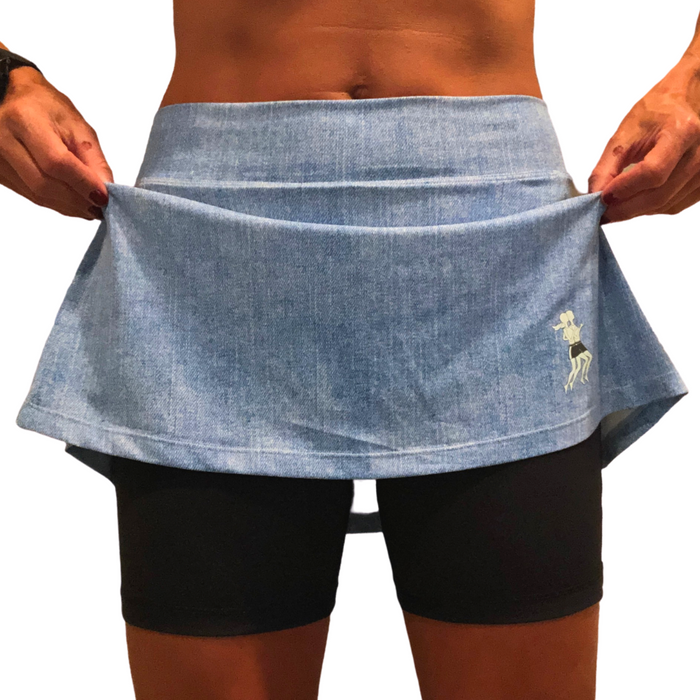 Faded Denim Golf Skirt