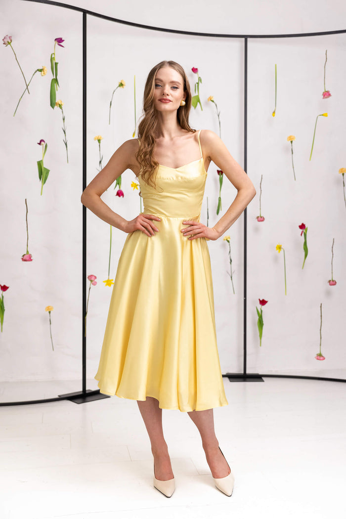Fit and Flare Dress in Yellow | Vanilla Sunbeam